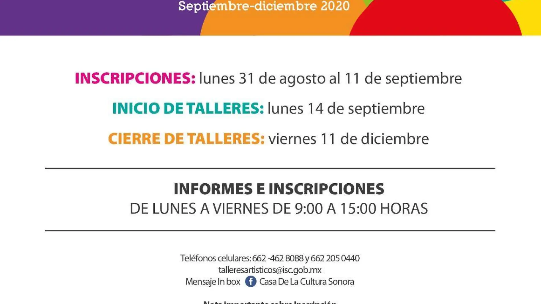 inscripción a talleres ISC